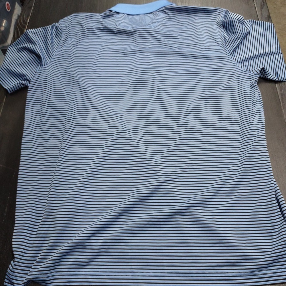 Greg Norman Play Dry Mens XL BLUE Striped Short Sleeve Golf Polo Shirt Soft - Picture 6 of 6